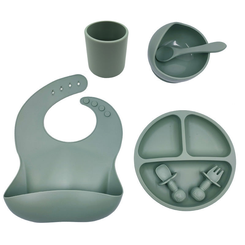 Silicone baby eetset – inclusief slabbetje, beker en lepel ️